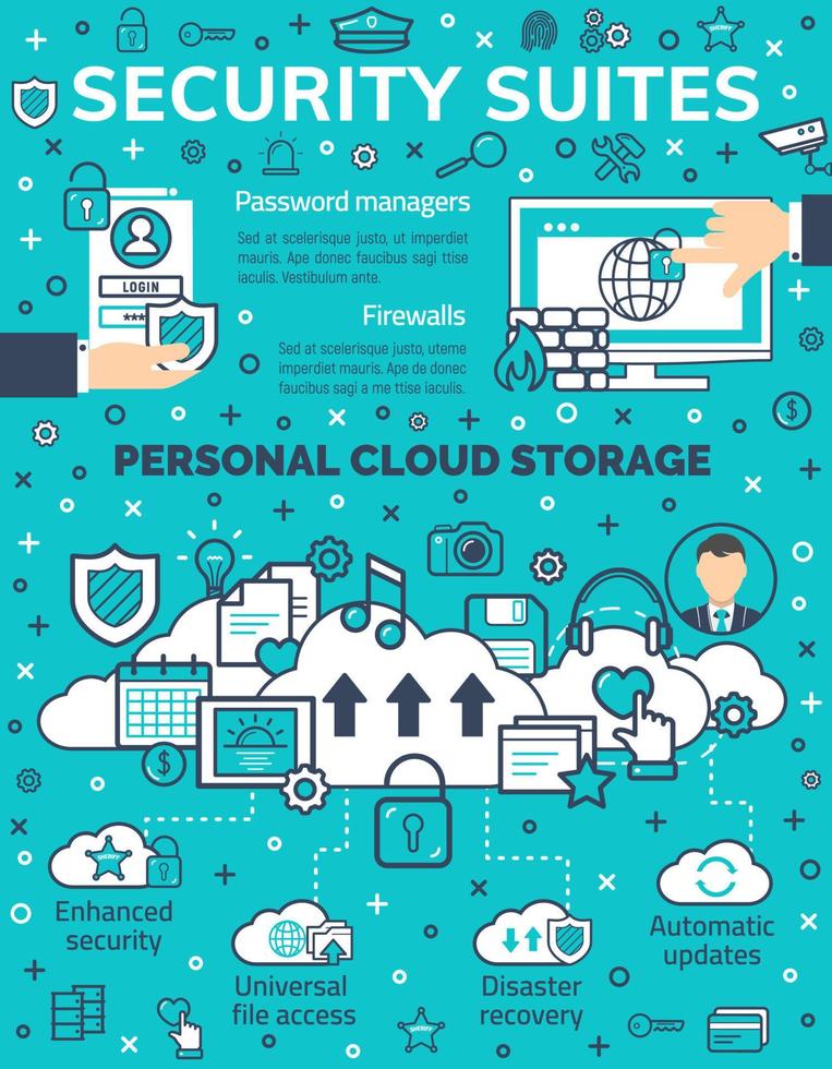 Vector poster for internet online data security