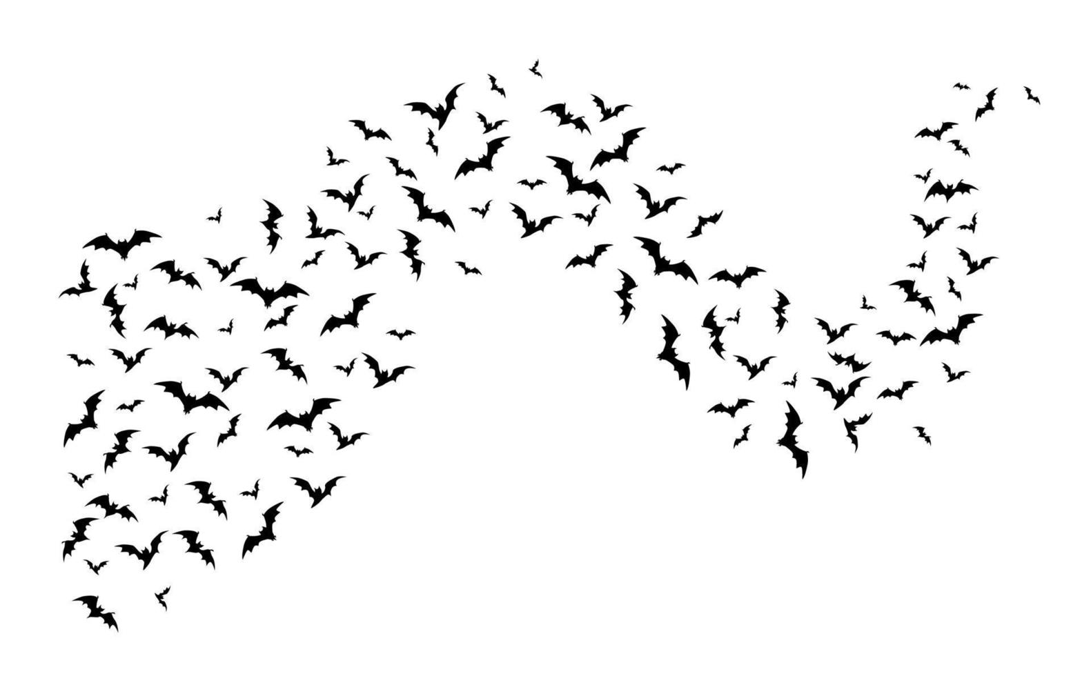 Flying halloween bats, wave on white background vector