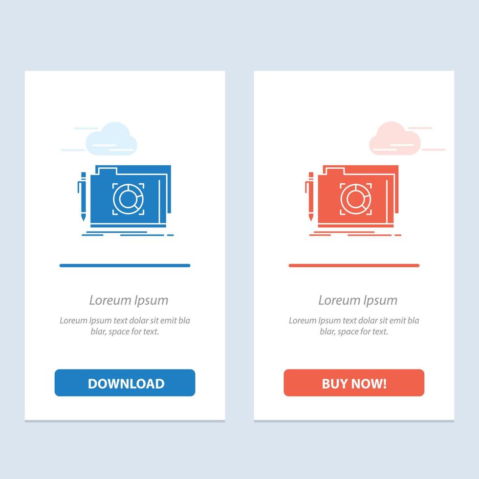 Folder Lock Target File  Blue and Red Download and Buy Now web Widget Card Template vector