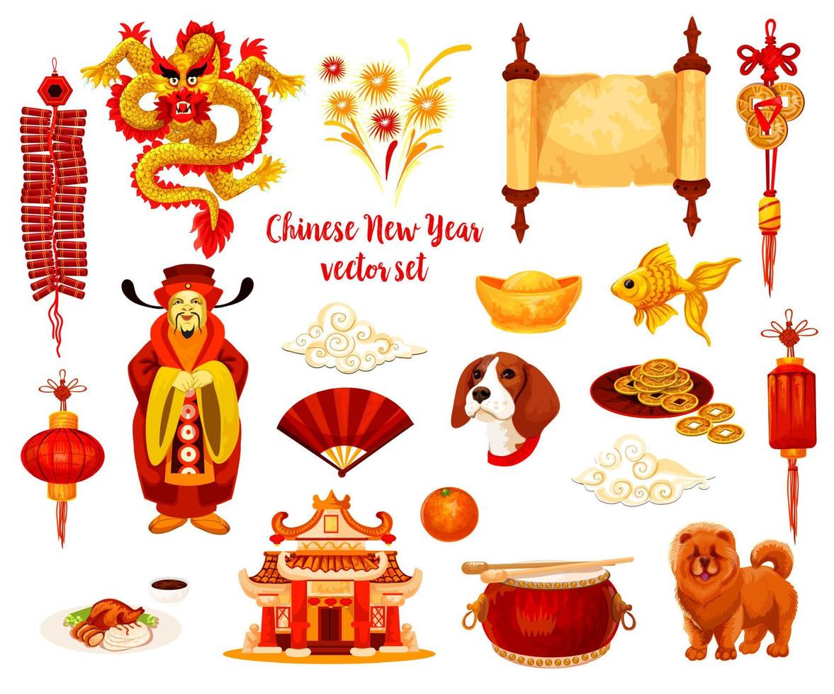 diseño de icono de vacaciones de año nuevo lunar chino vector