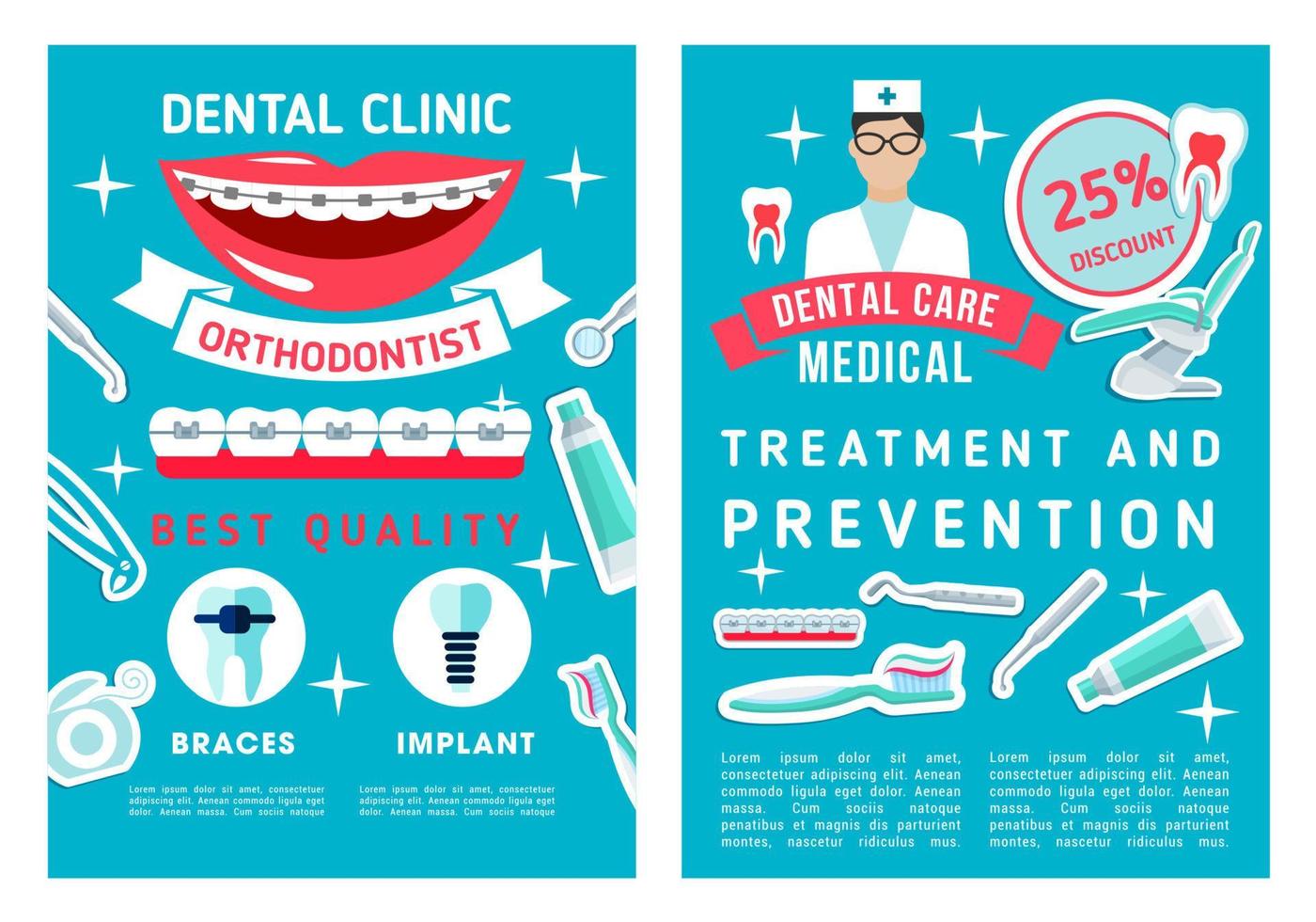 folleto de vector para medicina odontológica