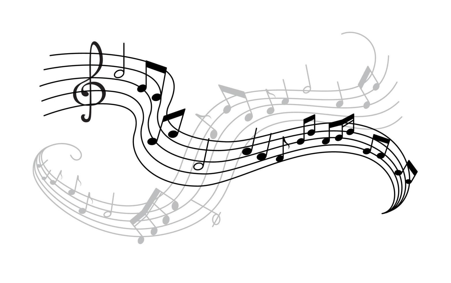 Musical note and treble clef icon for music design vector