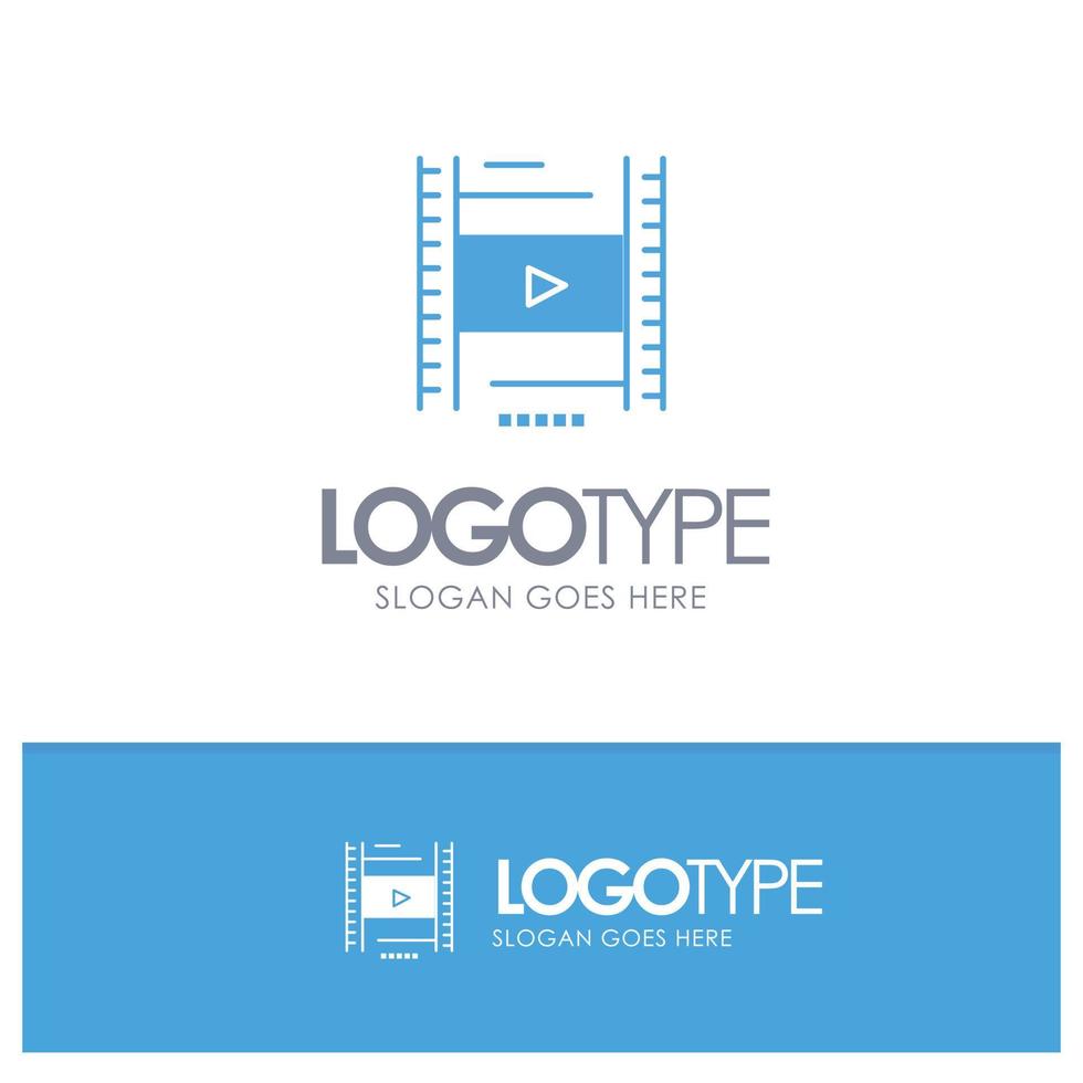 video lección cine educación azul logo vector