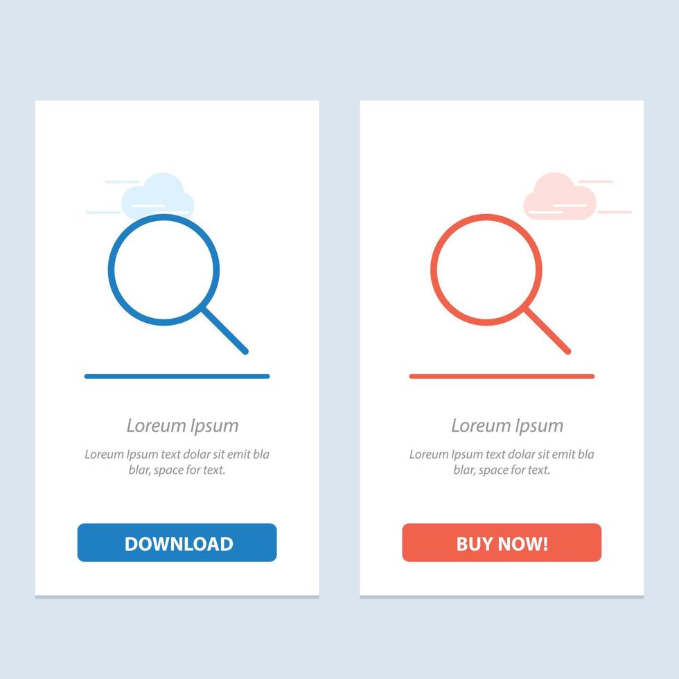 Search Research Basic Ui  Blue and Red Download and Buy Now web Widget Card Template vector