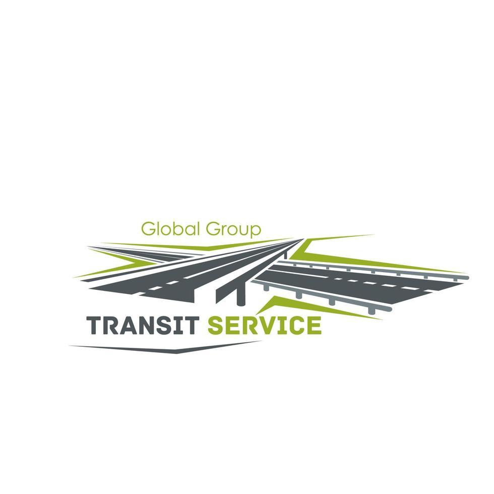 Road crossroad vector icon for transit service