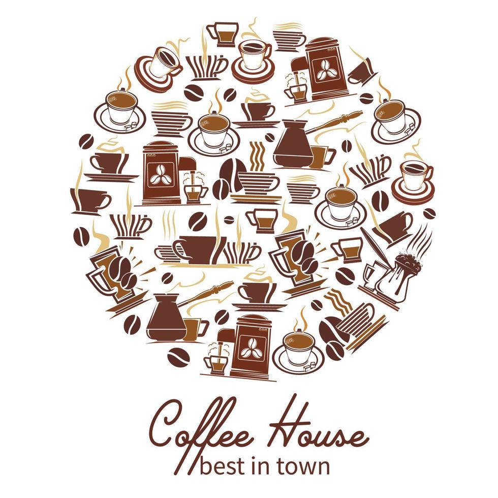 Vector coffeehouse cafe and coffee poster