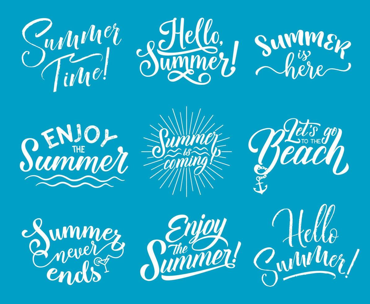 letras de verano para el diseño de la temporada de verano vector