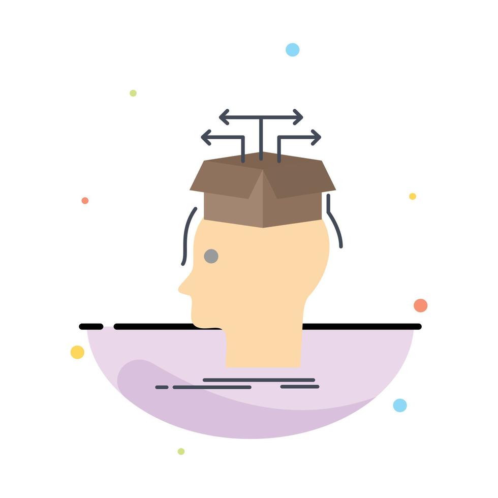 Data extraction head knowledge sharing Flat Color Icon Vector