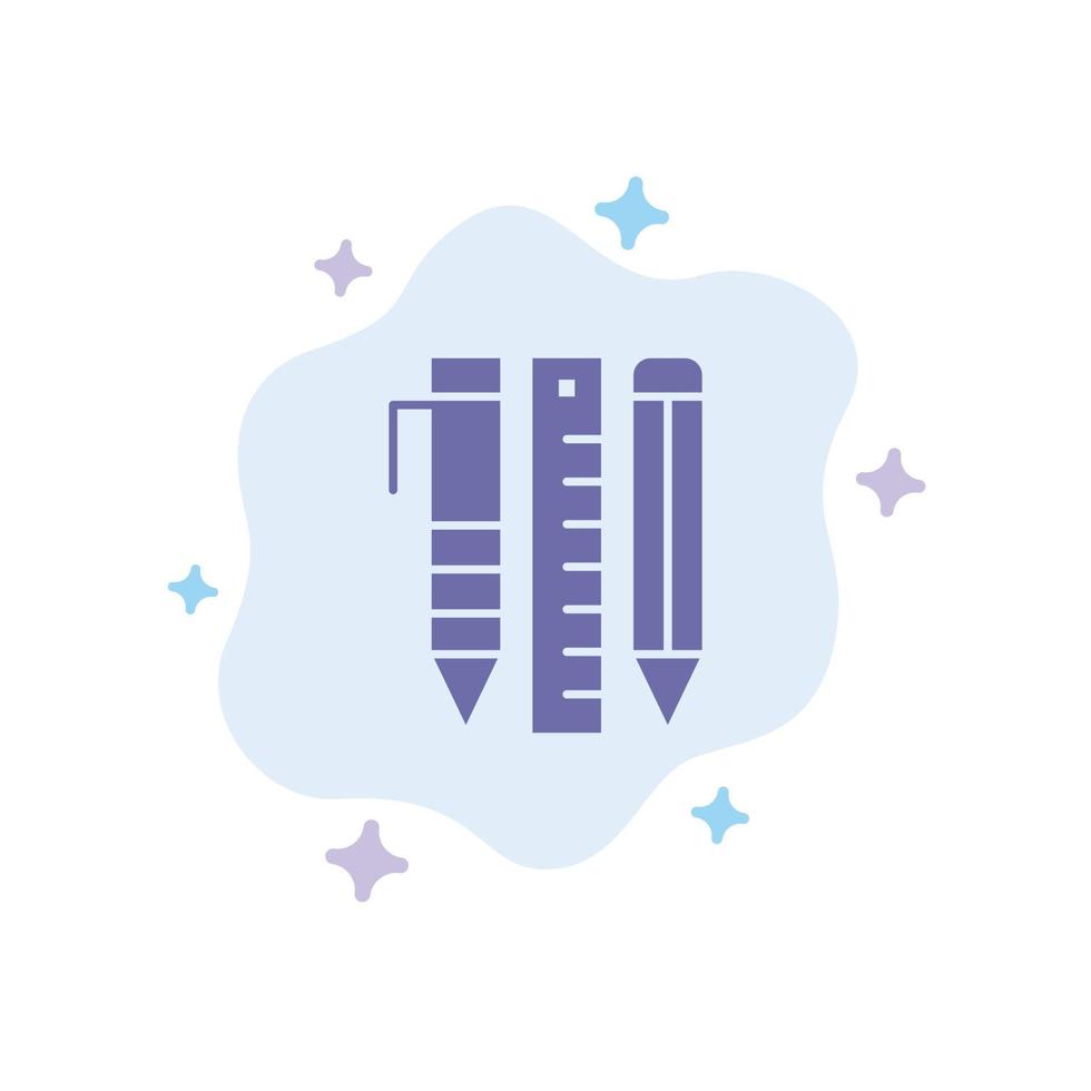 Tools Essential Tools Stationary Items Pen Blue Icon on Abstract Cloud Background vector