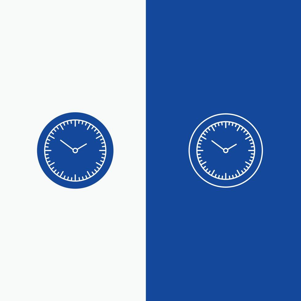 Time Watch Minutes Timer Line and Glyph Solid icon Blue banner Line and Glyph Solid icon Blue banner vector