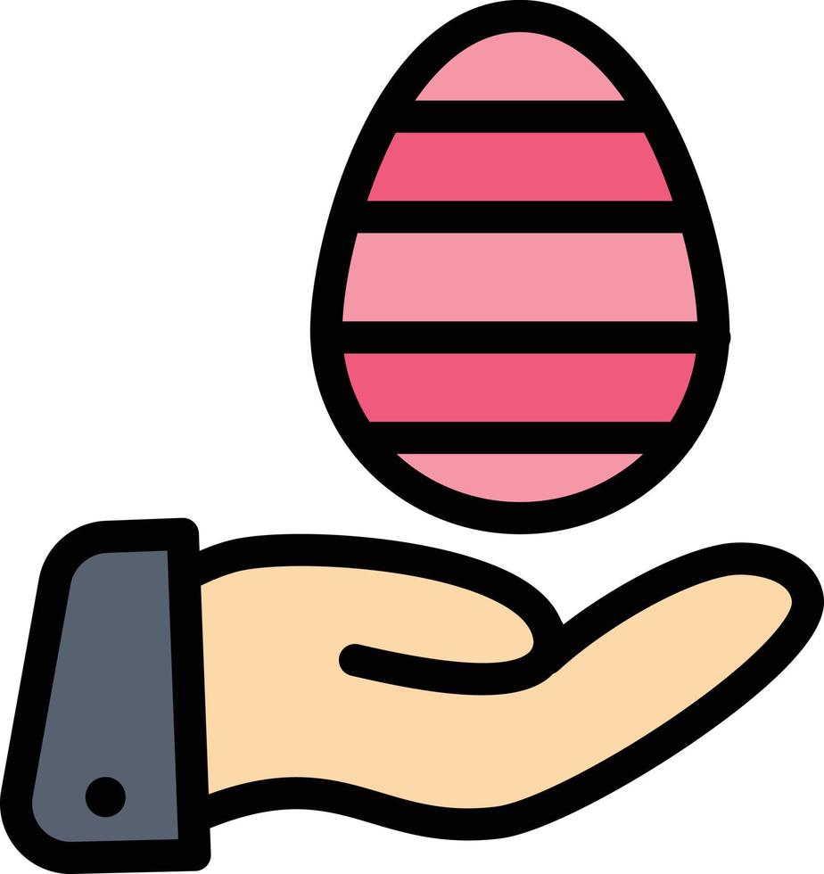 Hand Egg Easter Nature Business Logo Template Flat Color vector