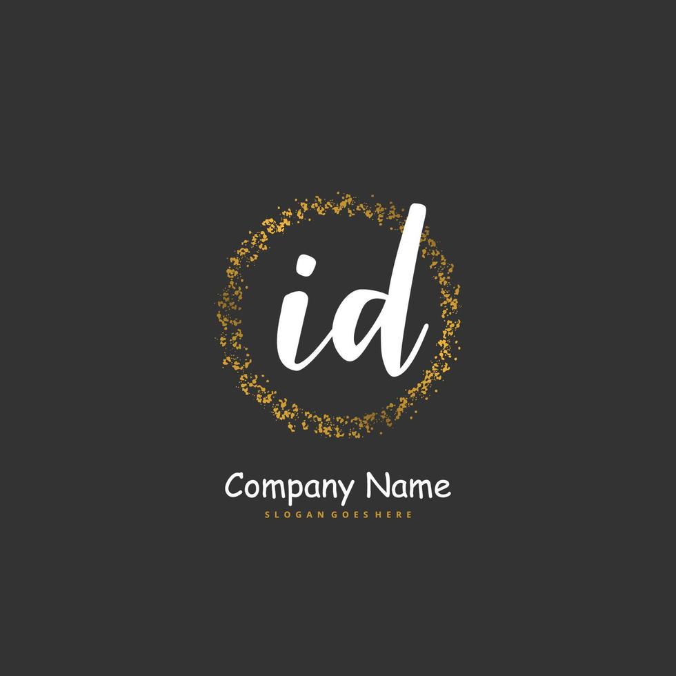 ID Initial handwriting and signature logo design with circle. Beautiful design handwritten logo for fashion, team, wedding, luxury logo. vector