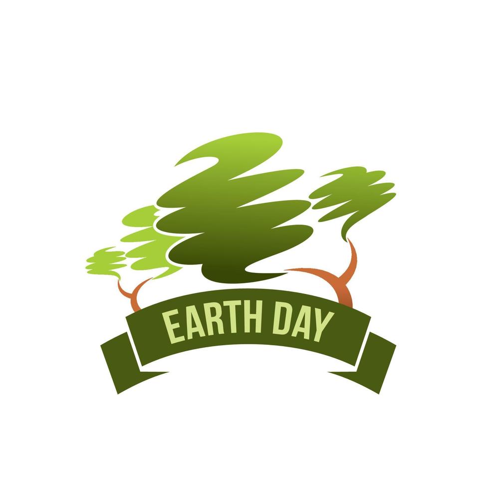Earth Day save planet green nature vector icon
