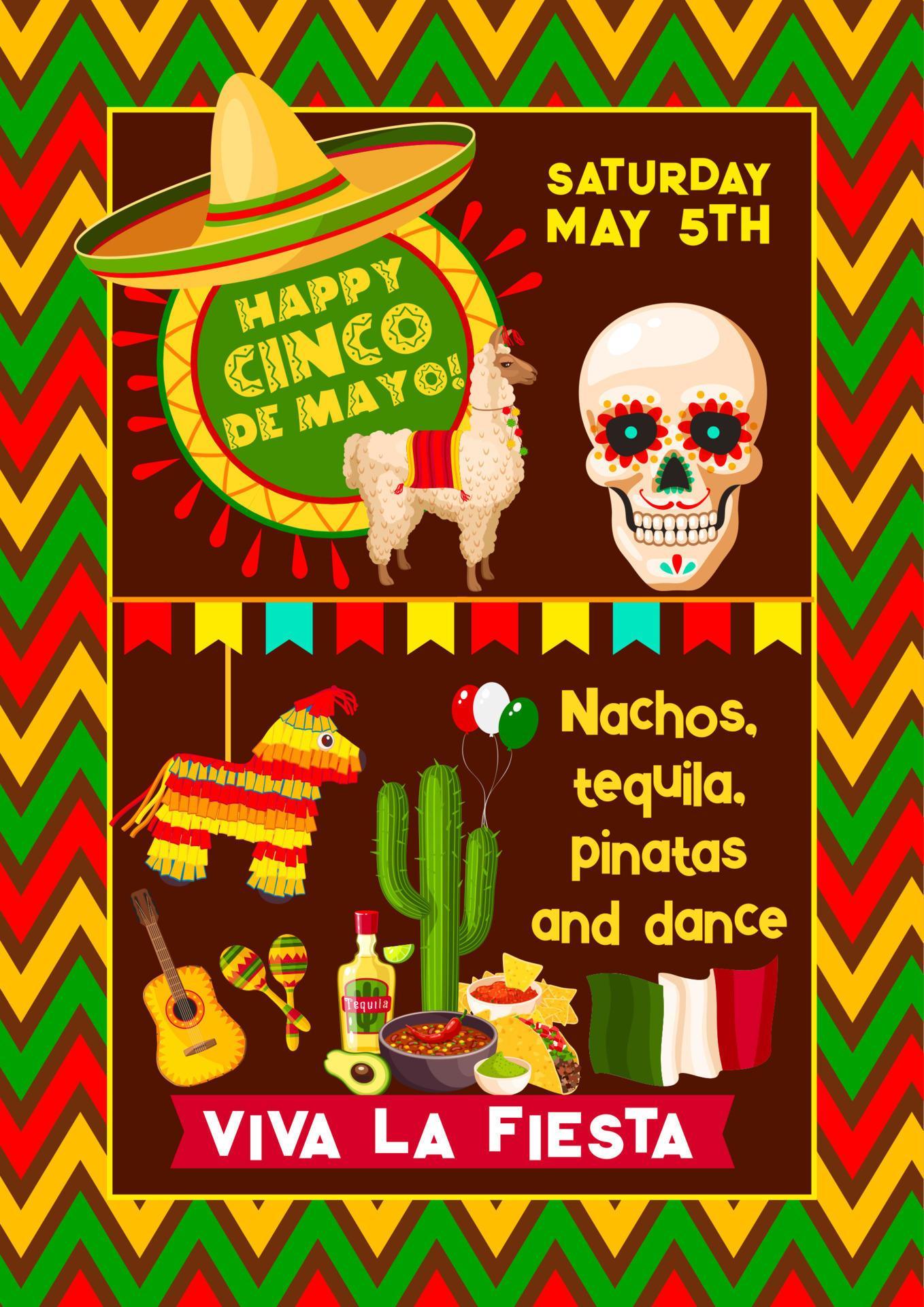 Mexican vector poster for Cinco de Mayo fiesta 13173623 Vector Art at