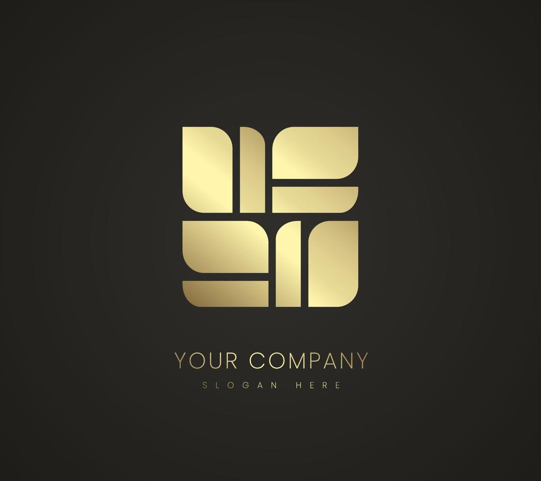 logotipo de empresa premium, icono, diseño de plantillas de símbolos, estilo de logotipo de color dorado utilizado en la sección de finanzas y negocios. vector