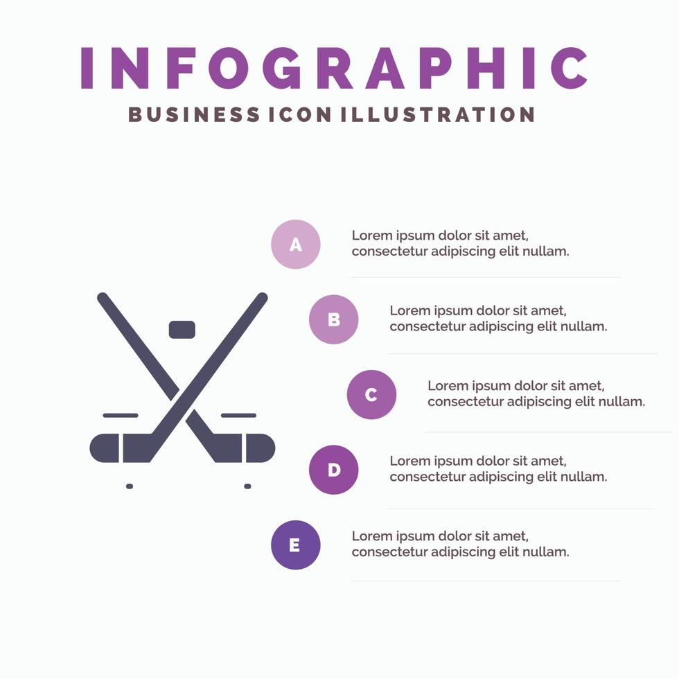 Canada Game Hockey Ice Olympics Solid Icon Infographics 5 Steps Presentation Background vector