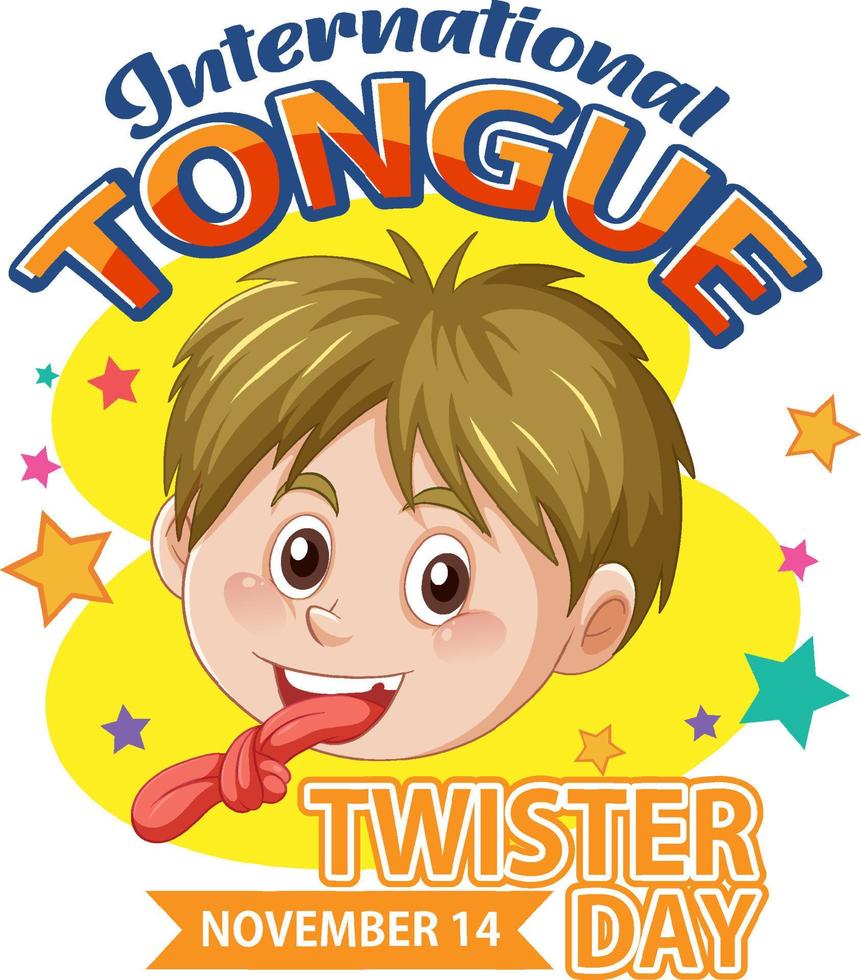 International Tongue Twister Day Banner Design vector