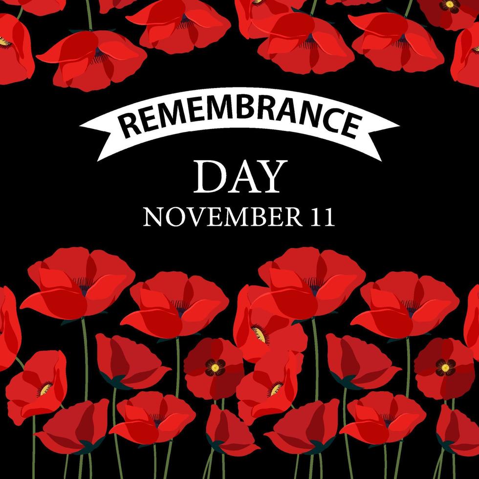 Remembrance day poster design vector