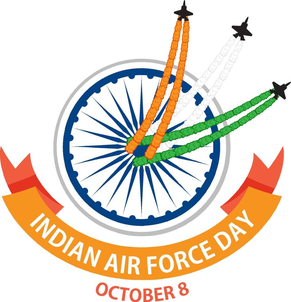 diseño del cartel del día de la fuerza aérea india vector