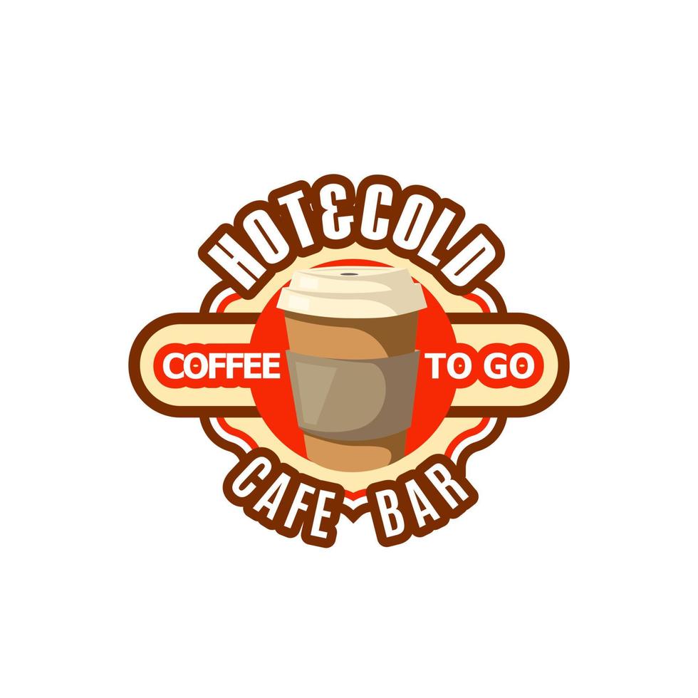 Vector icon of coffee cup fast food drinks to go