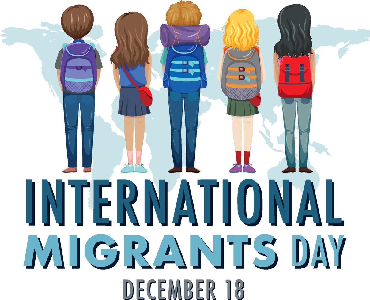 International Migrants Day Banner Design vector