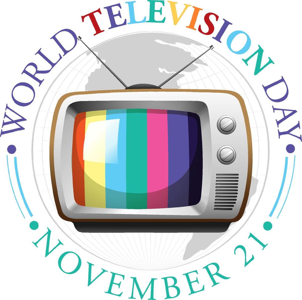 diseño del logotipo del día mundial de la televisión vector