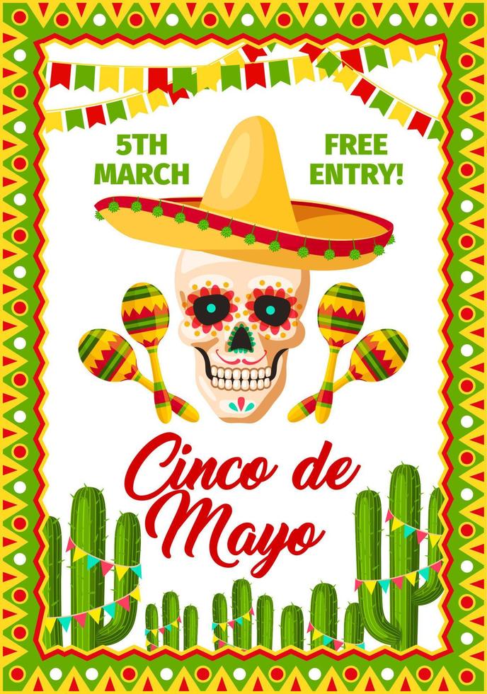 Cinco de Mayo Mexican party vector invitation