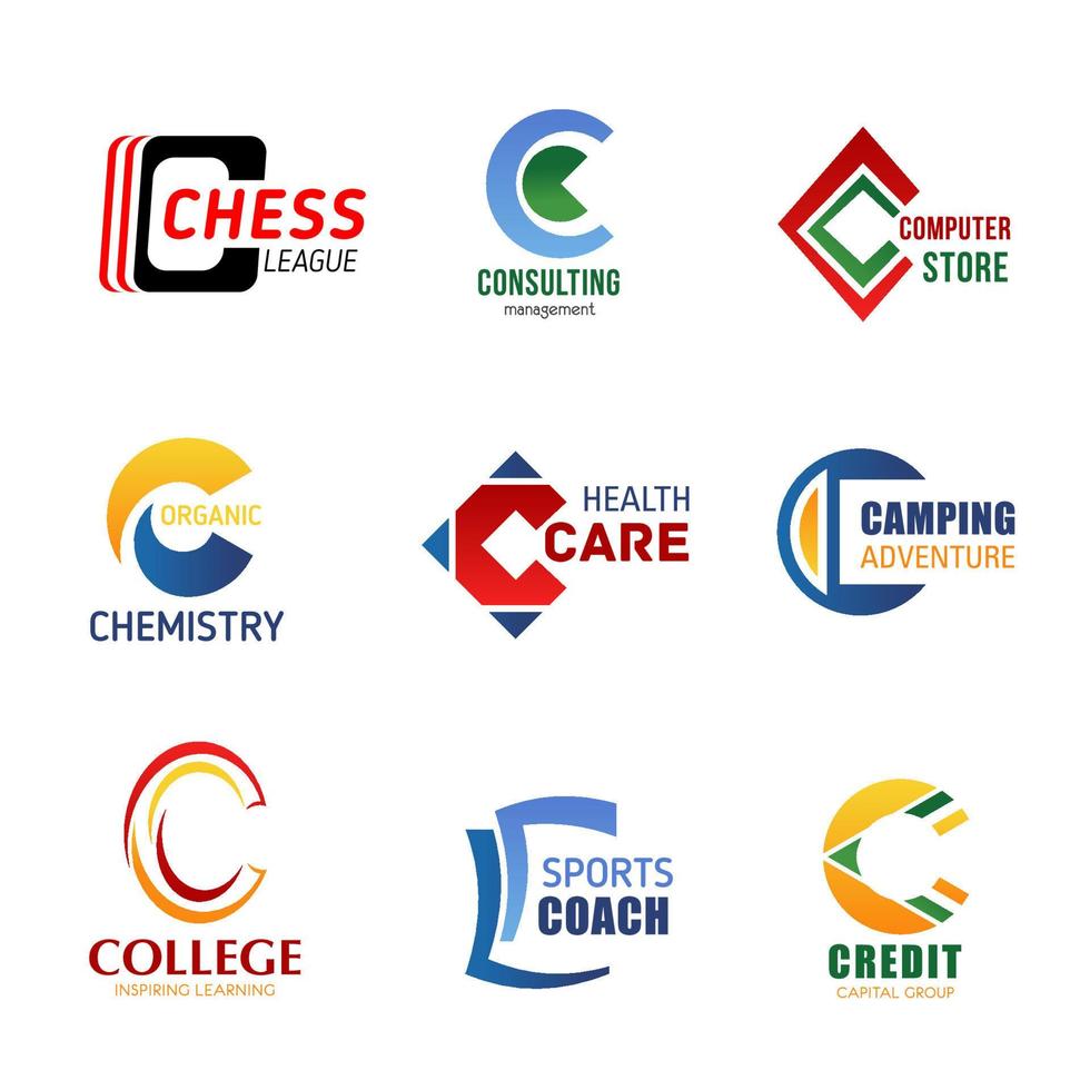 Vector letter C icons for corporate identity