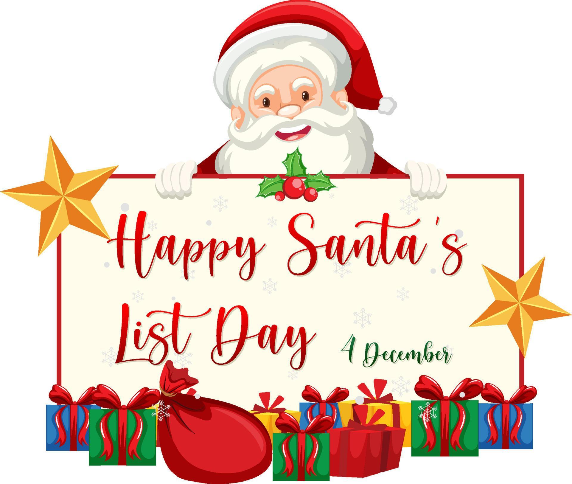 Happy Santa's List Day banner design 13173904 Vector Art at Vecteezy