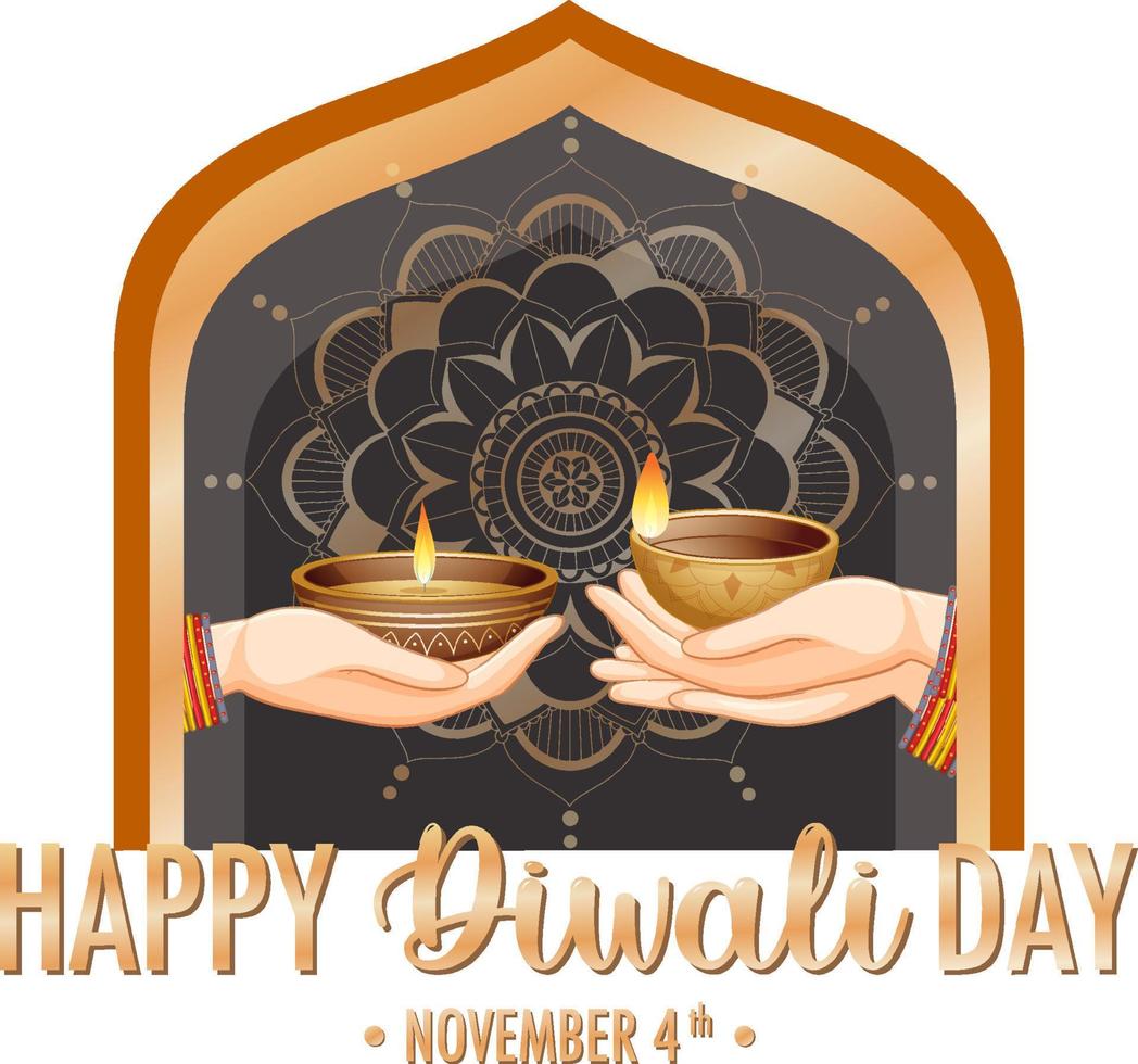 Happy Diwali Day Logo Design vector