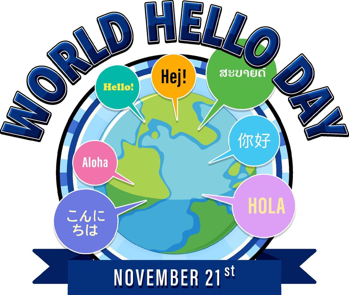 World hello day poster design 13173919 Vector Art at Vecteezy