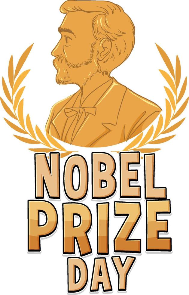 Nobel Prize Day text for banner or poster design vector