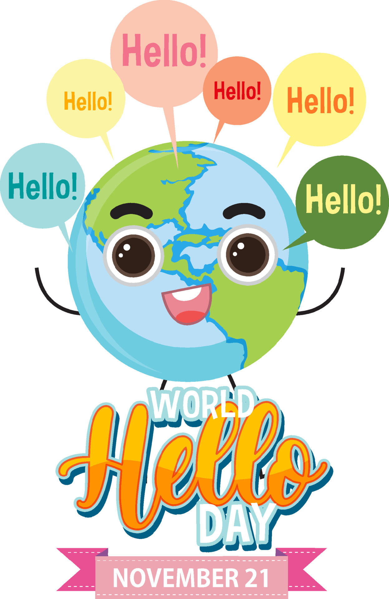World hello day banner design 13173942 Vector Art at Vecteezy