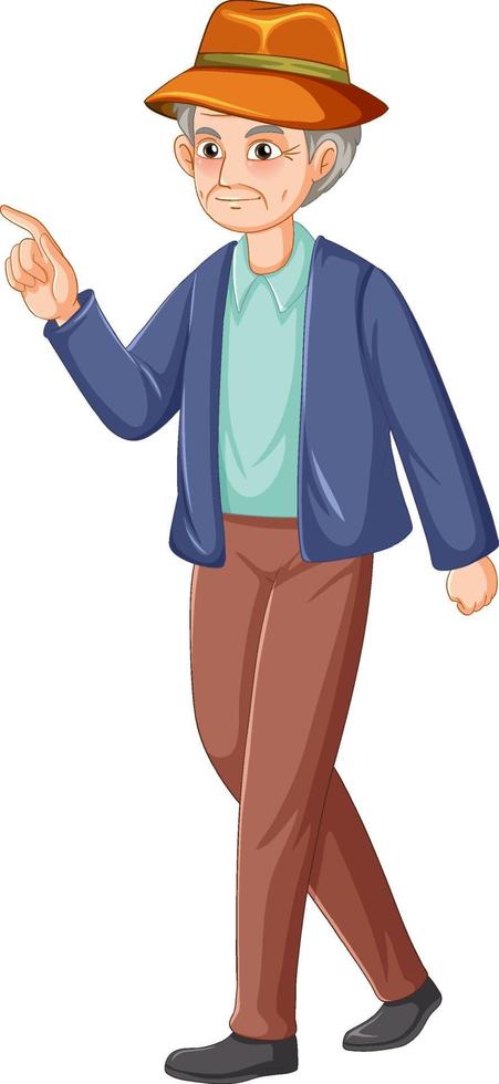 un personaje de dibujos animados senior masculino vector