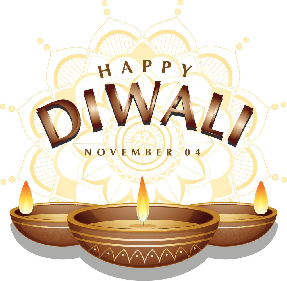 diseño de cartel de feliz día de diwali vector