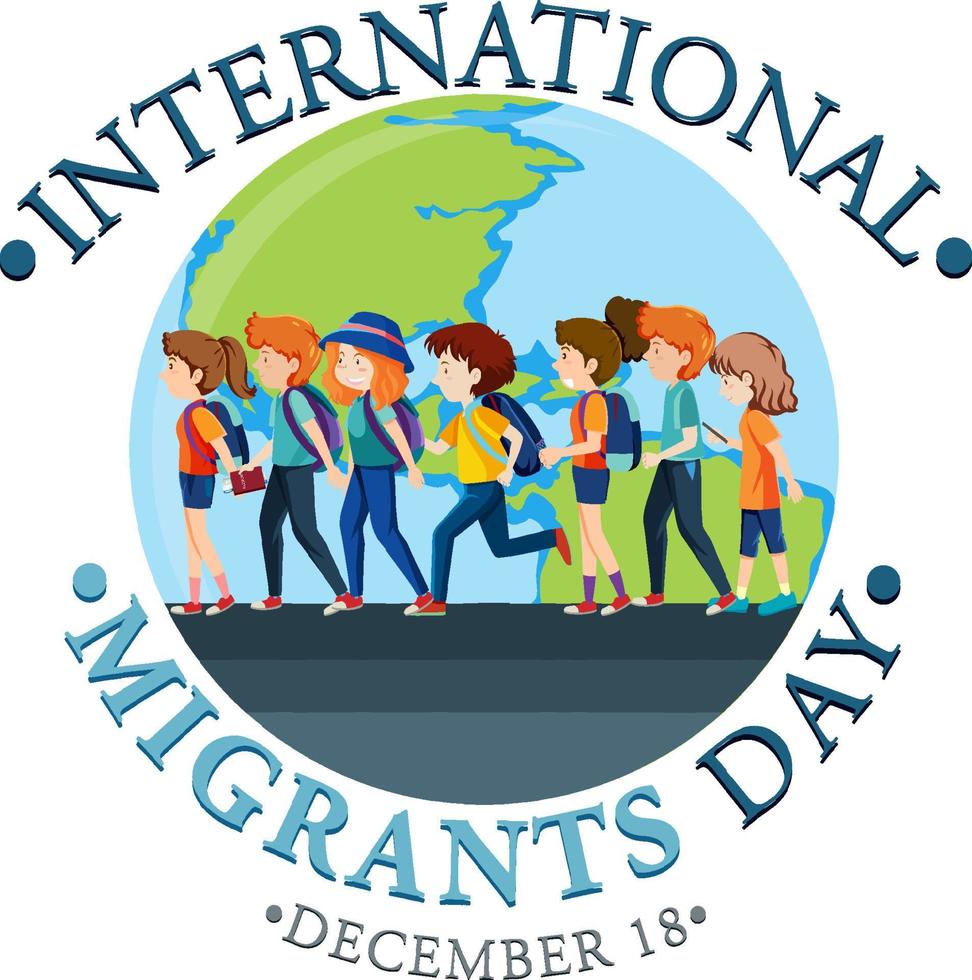 International Migrants Day Banner Design vector