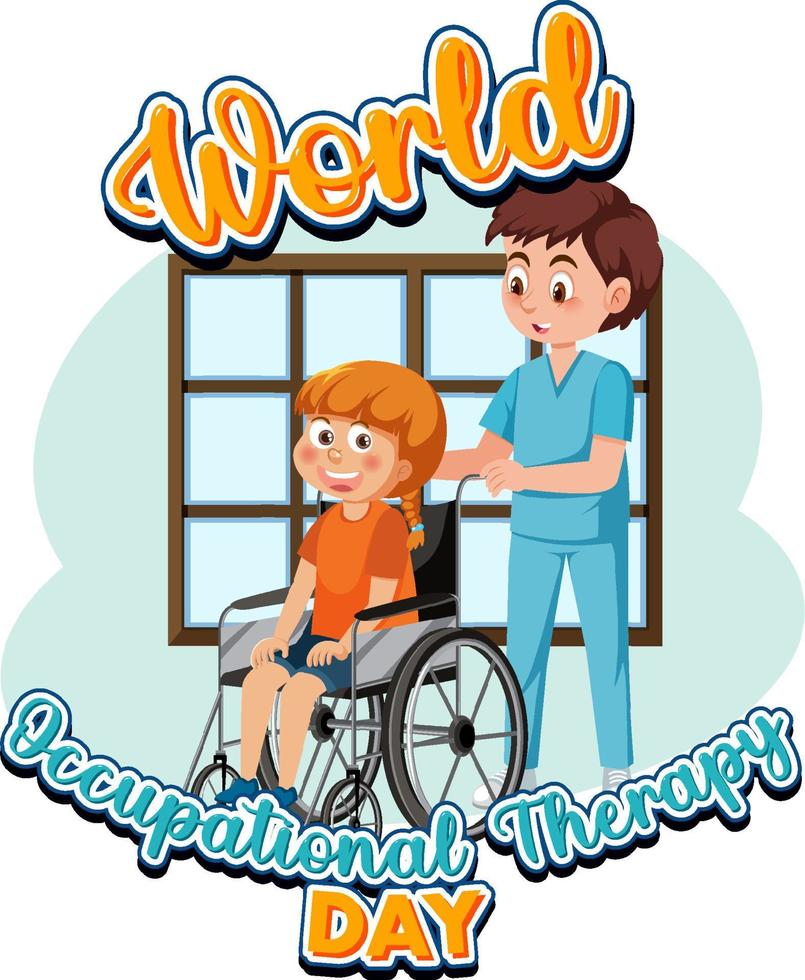 World occupational therapy day text design vector