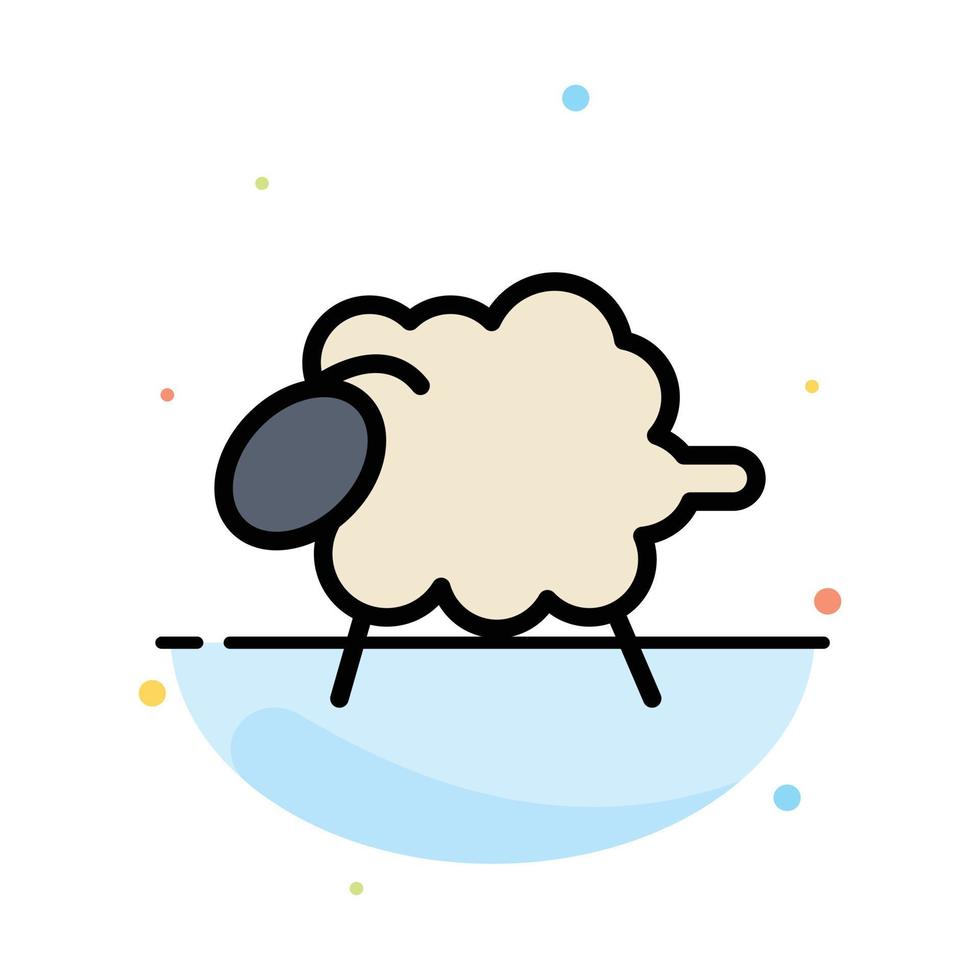 Lamb Sheep Wool Easter Abstract Flat Color Icon Template vector