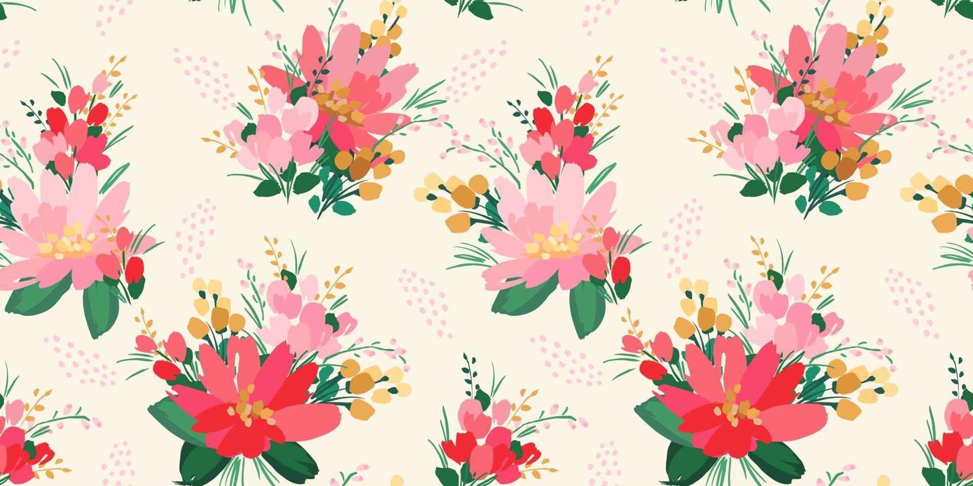 patrón floral sin fisuras. diseño vectorial para papel, cubierta, tela, decoración de interiores y otros usos vector