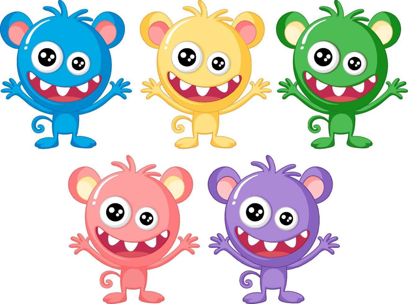 Set of different three monsters vector