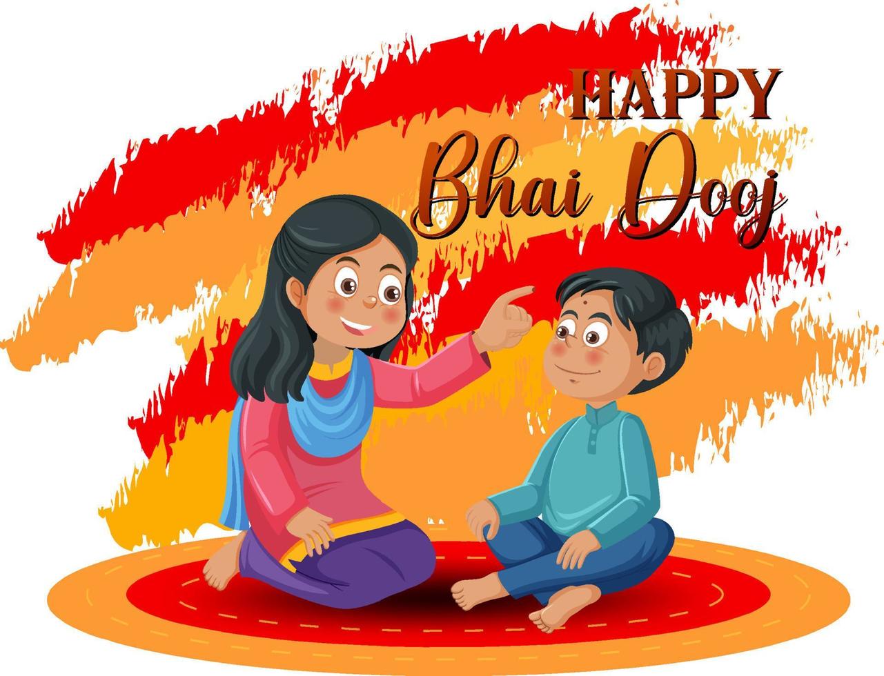 Happy Bhai Dooj Poster Design vector