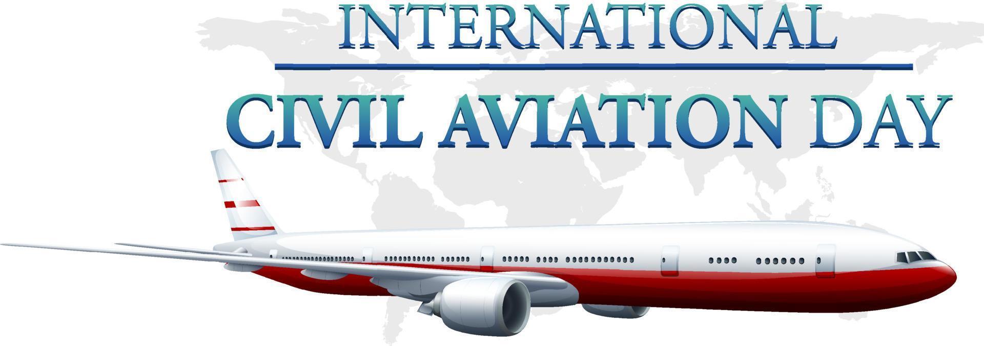 diseño de banner del día mundial de la aviación civil vector