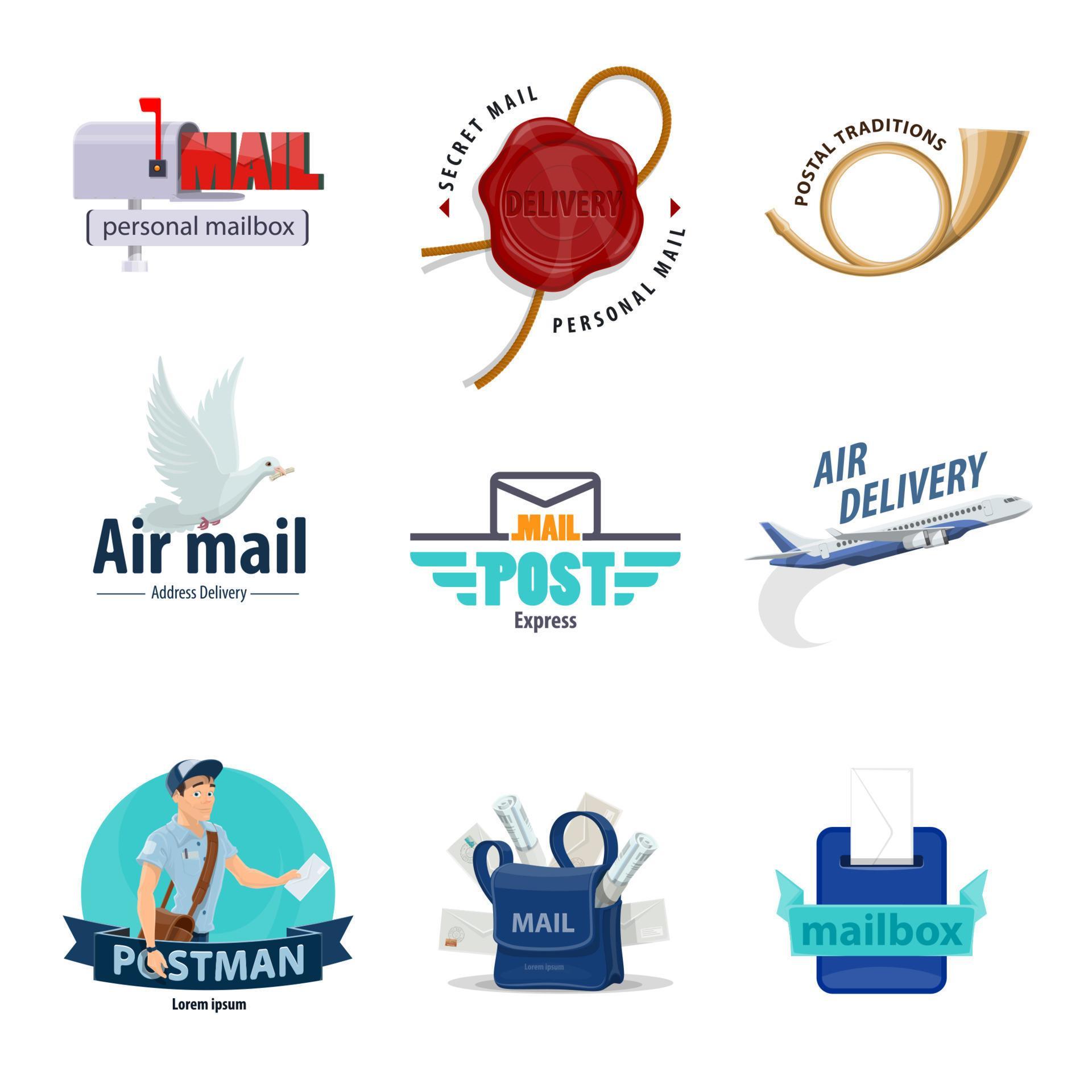 Postal service icon for post, mail delivery design 13174177 Vector Art
