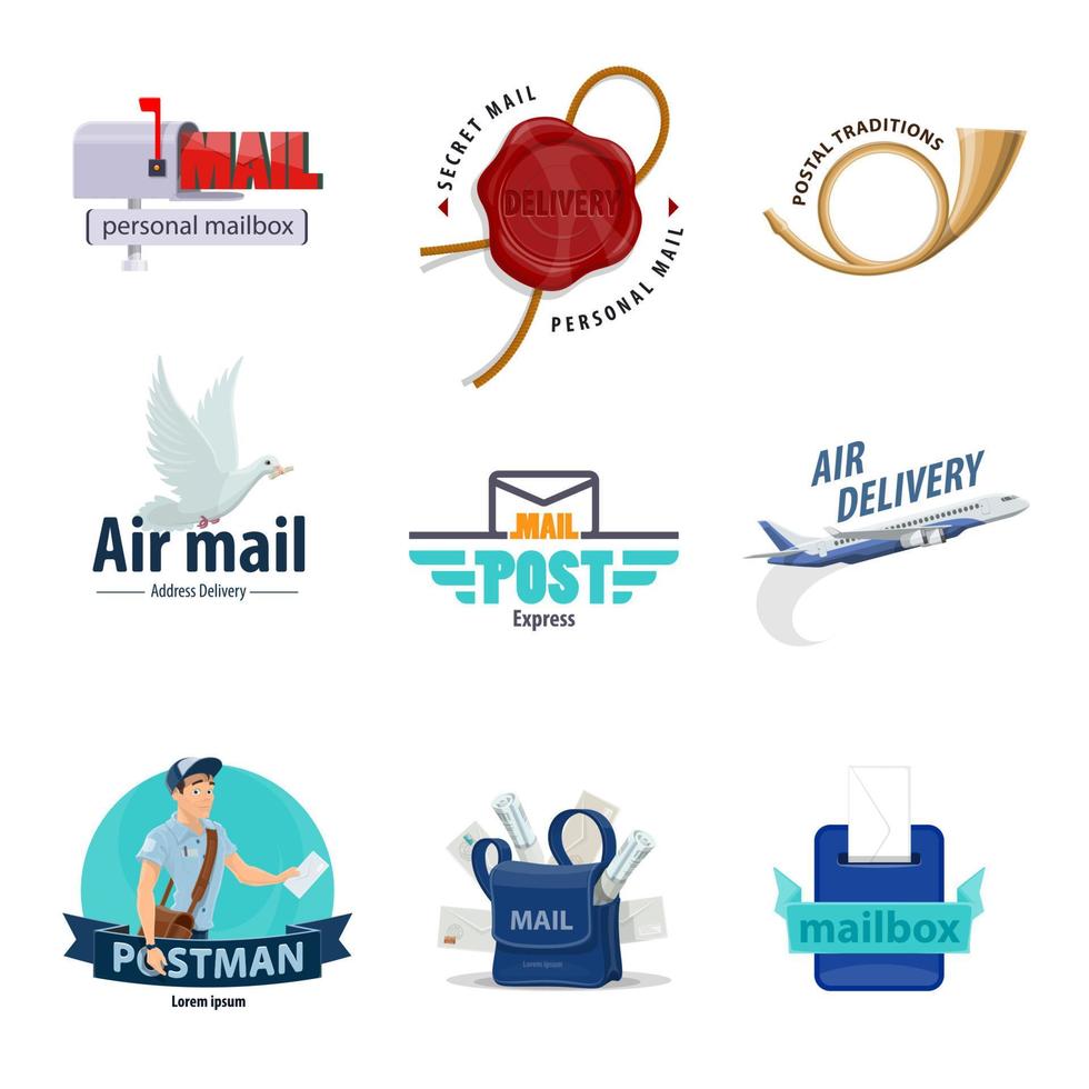Postal service icon for post, mail delivery design vector