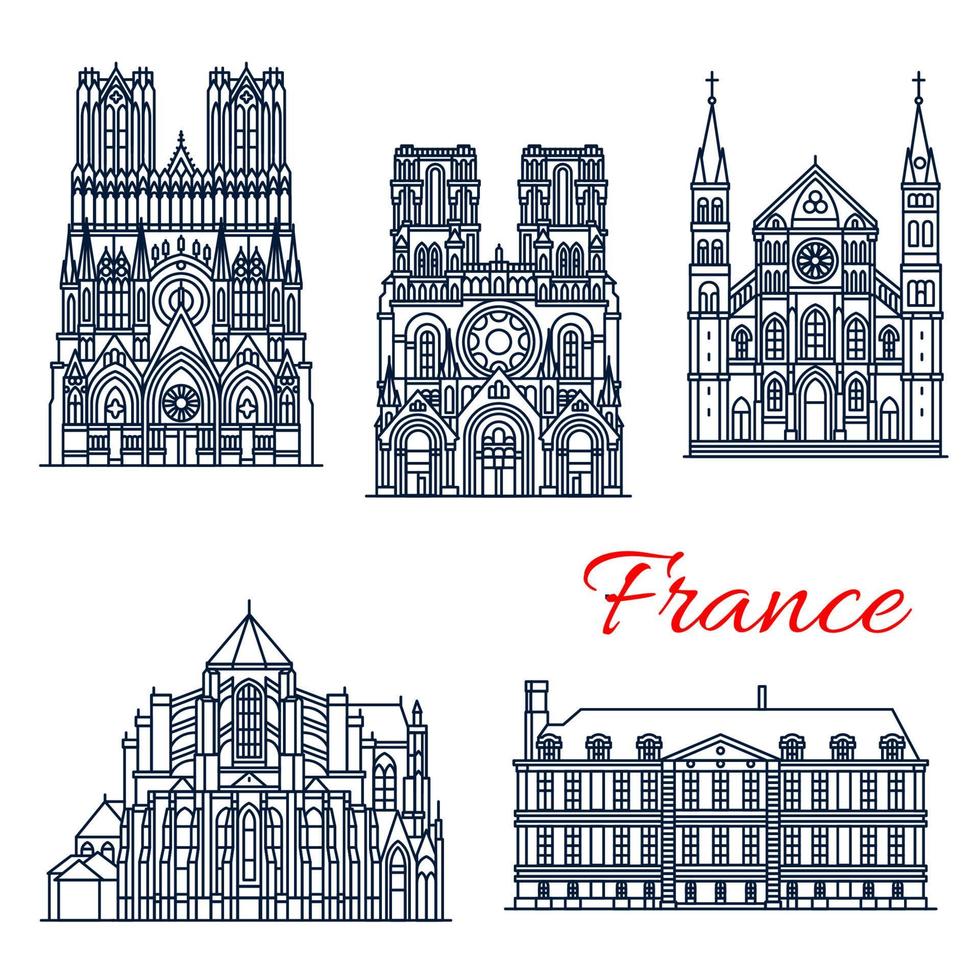 Travel landmark of French Roman Catholic Church vector