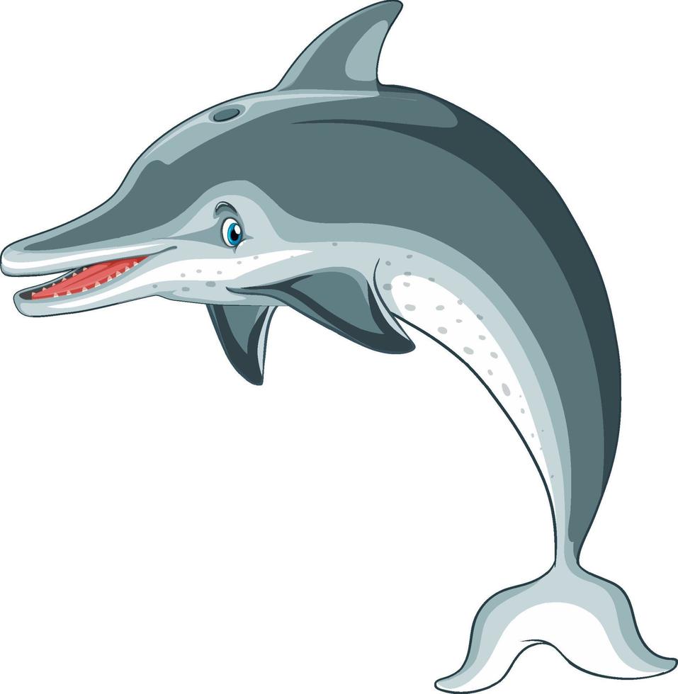 Dolphin cartoon character on white background vector