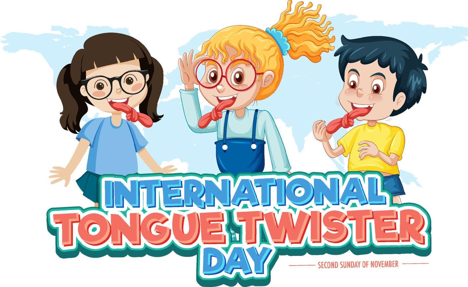 International Tongue Twister Day Banner Design vector