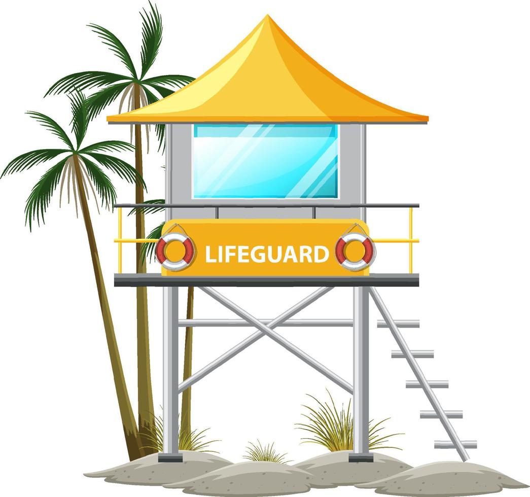 Beach lifeguard tower isolated vector