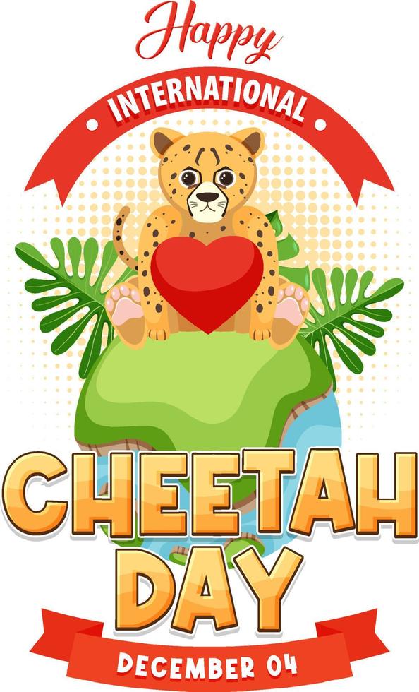 International cheetah day poster or banner design vector