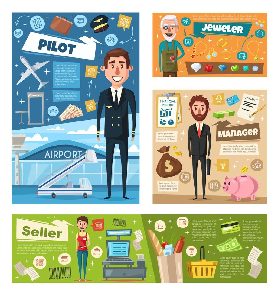 Profession occupation banner of worker in uniform vector